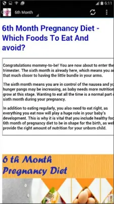 Pregnancy Diet android App screenshot 0